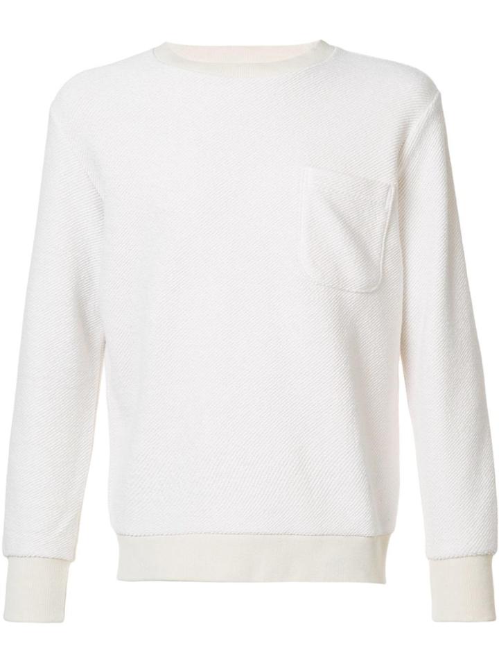 Blue Blue Japan Chest Pocket Sweatshirt - White