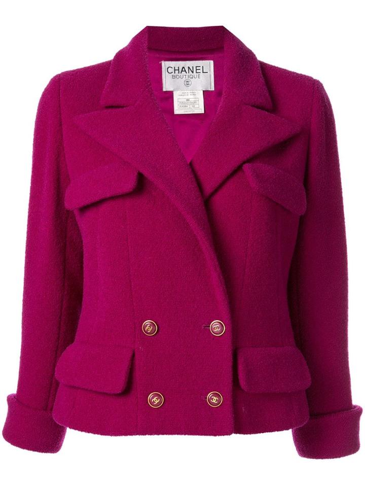 Chanel Pre-owned Cc Logos Long Sleeve Jacket - Purple