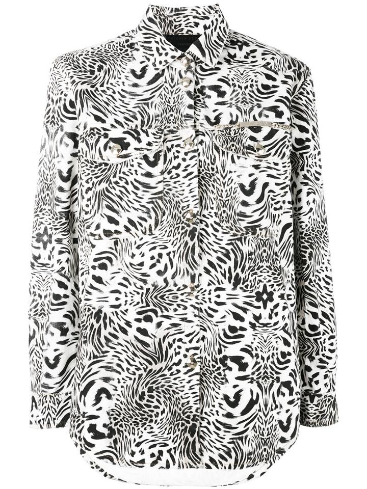 Philipp Plein - Animal Print Shirt - Women - Cotton - S, Grey, Cotton