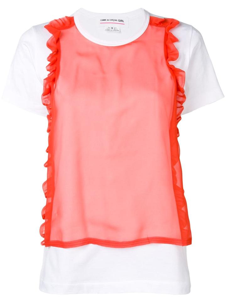 Comme Des Garçons Girl Appliqué Mesh T-shirt - White