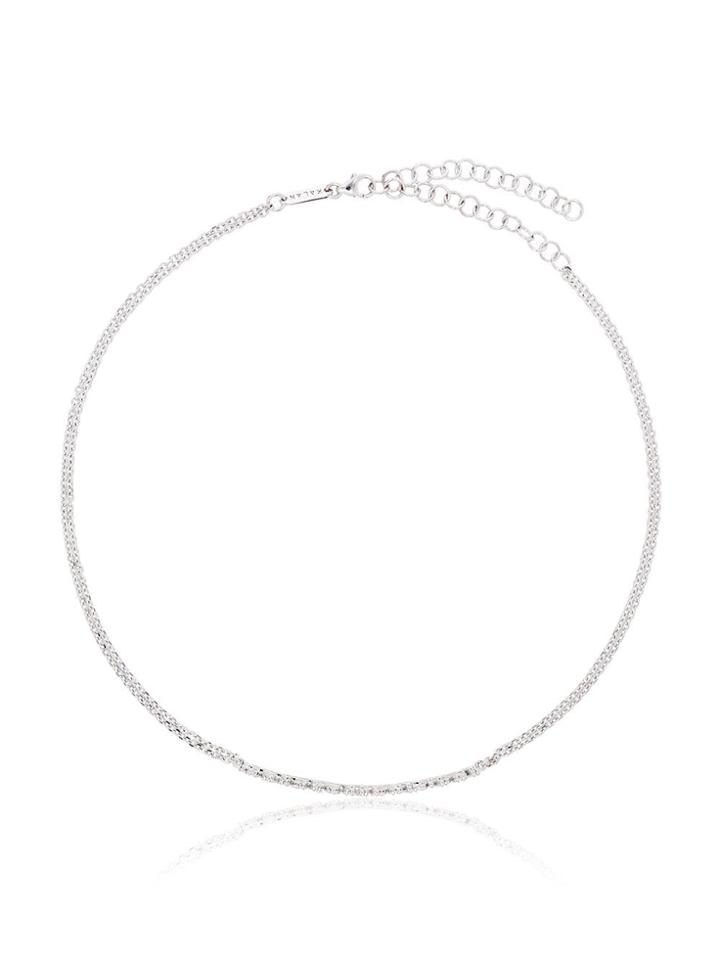 Suzanne Kalan Diamond And 18k White Gold Fireworks Chain Choker -