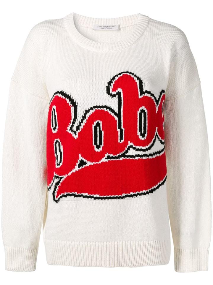 Philosophy Di Lorenzo Serafini Babe Intarsia Jumper - White