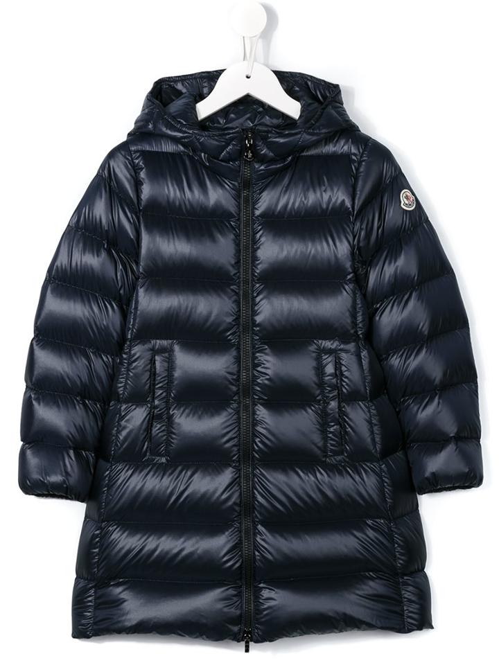 Moncler Kids 'suyen' Padded Coat, Girl's, Size: 10 Yrs, Blue