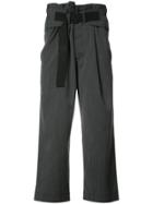 Ann Demeulemeester Loose Fit Cropped Trousers - Grey