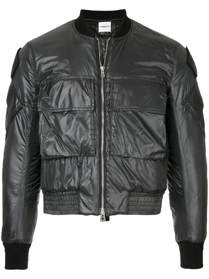 Takahiromiyashita The Soloist Leather Bomber Jacket - Black