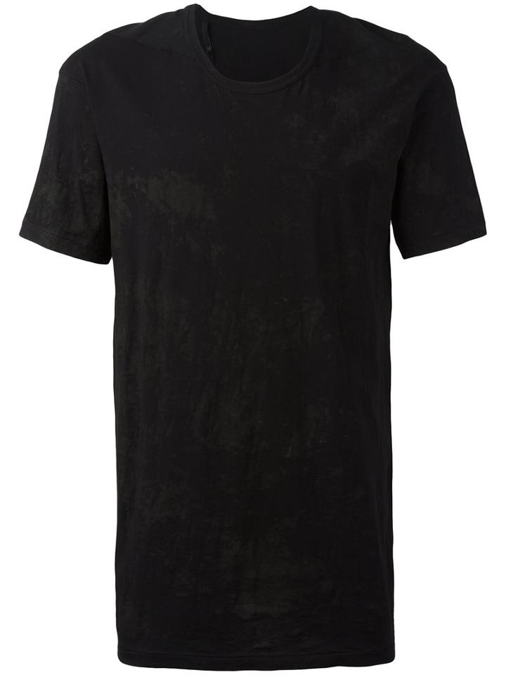 11 By Boris Bidjan Saberi Stained Detail T-shirt, Men's, Size: Small, Black, Cotton