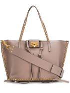Valentino Valentino Garavani Rockstud Shopper Tote Bag - Neutrals