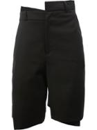 Moohong Asymmetric Tailored Shorts - Black