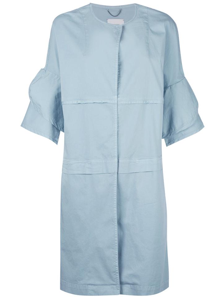 Dorothee Schumacher - Straight-fit Coat - Women - Cotton/spandex/elastane - 4, Blue, Cotton/spandex/elastane