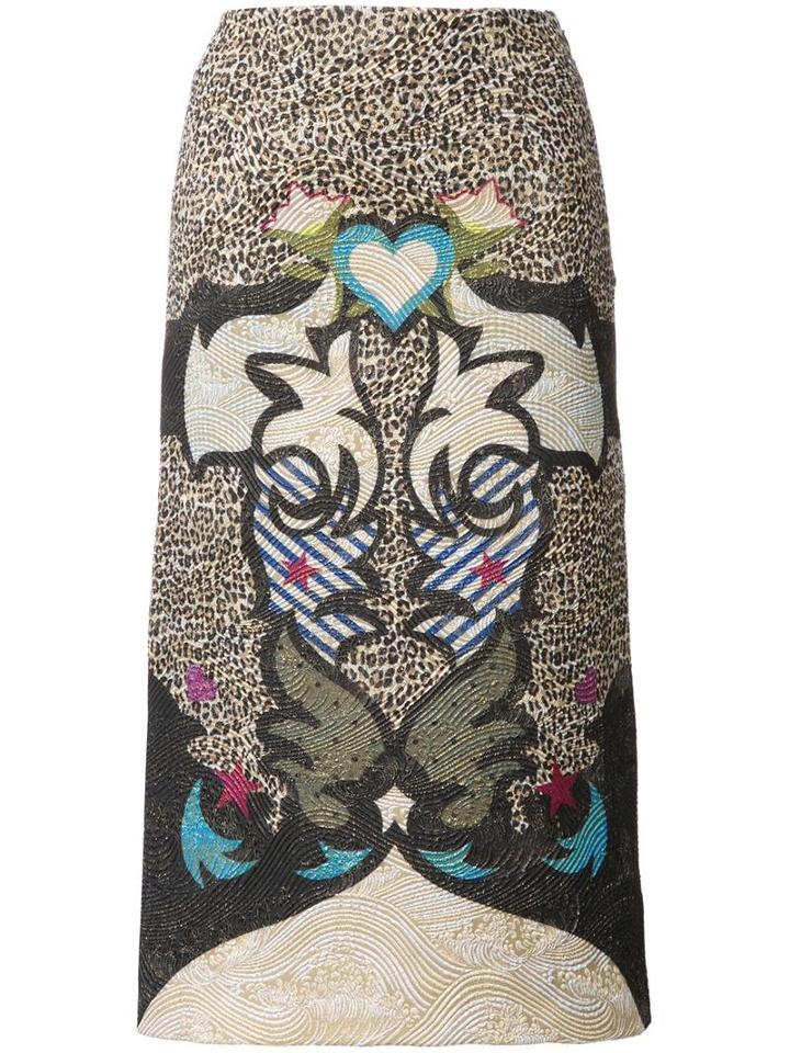 Mary Katrantzou 'western Flames' Skirt, Women's, Size: 12, Red, Polyamide/polyester/spandex/elastane