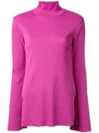 G.v.g.v. Ribbed Bell Sleeve Jumper, Women's, Size: Xs, Pink/purple, Polyester