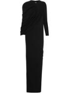 Burberry Cape-sleeve Stretch Jersey Gown - Black