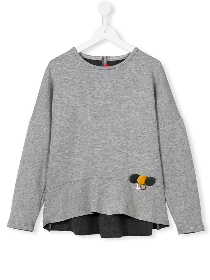 Loredana Ruffled Hem Top, Girl's, Size: 10 Yrs, Grey