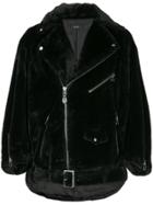 G.v.g.v. Belted Furry Biker Jacket - Black