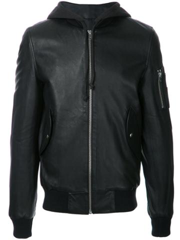Iro - Zipped Sleeve Jacket - Men - Lamb Nubuck Leather - L, Black, Lamb Nubuck Leather