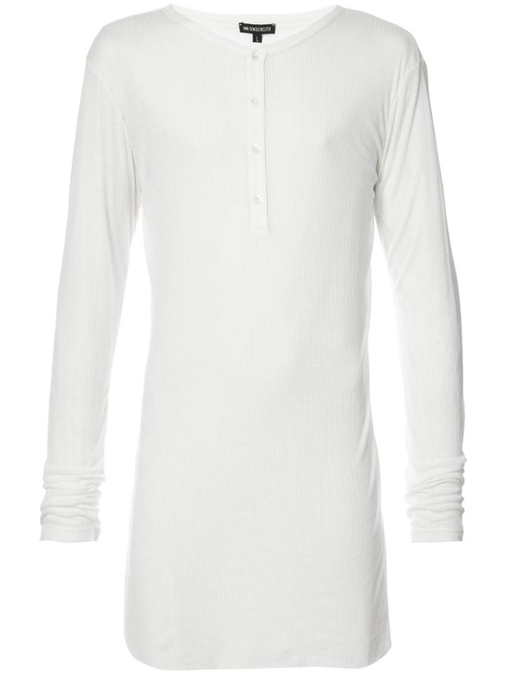 Ann Demeulemeester Oversized Henley Top - White