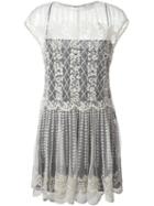 Red Valentino Sheer Embroidered Mini Dress, Size: 42, Nude/neutrals, Polyester