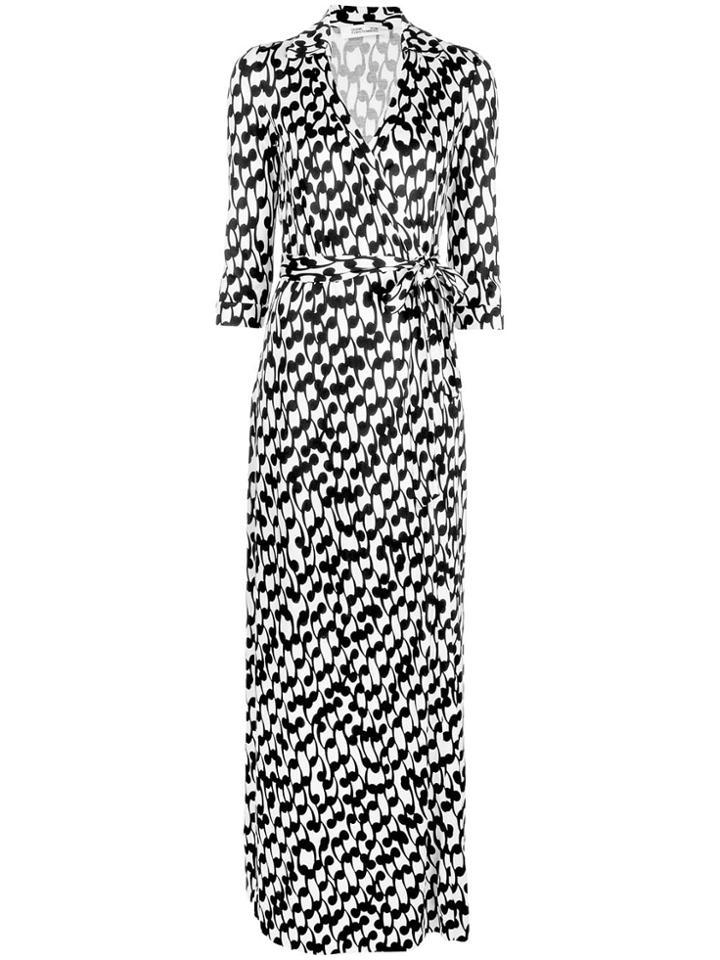 Diane Von Furstenberg Printed Maxi Wrap Dress - White