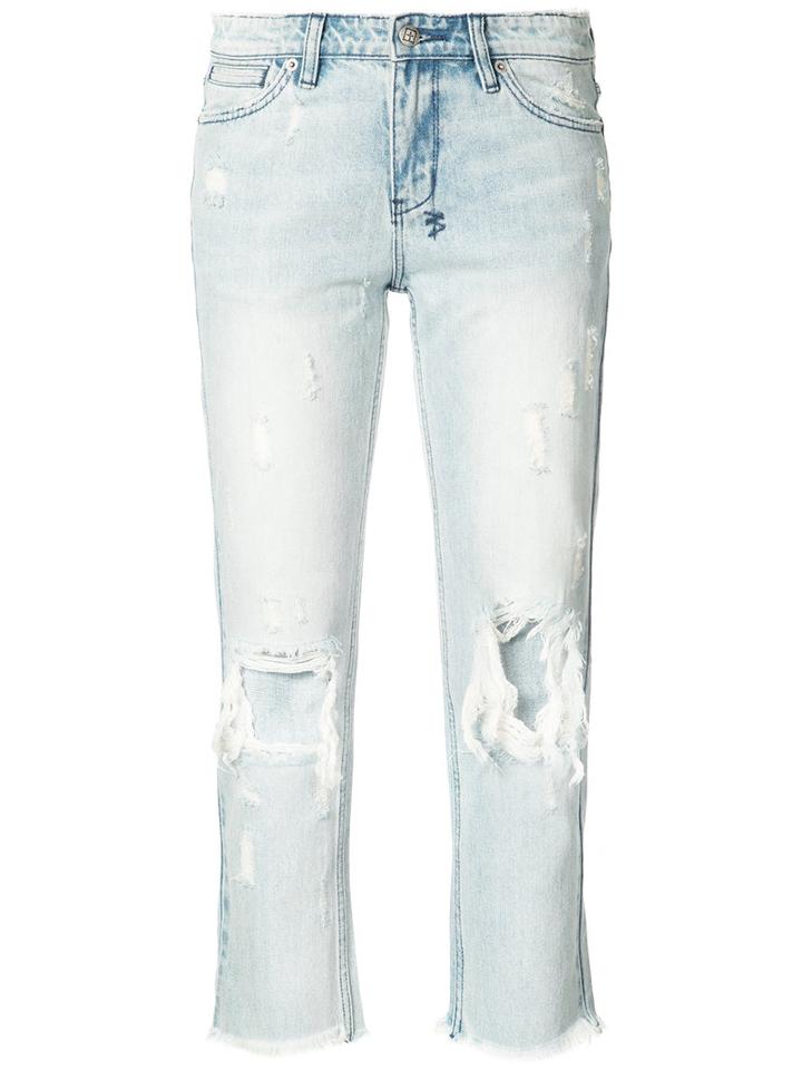 Ksubi - Distressed Cropped Jeans - Women - Cotton - 29, Blue, Cotton