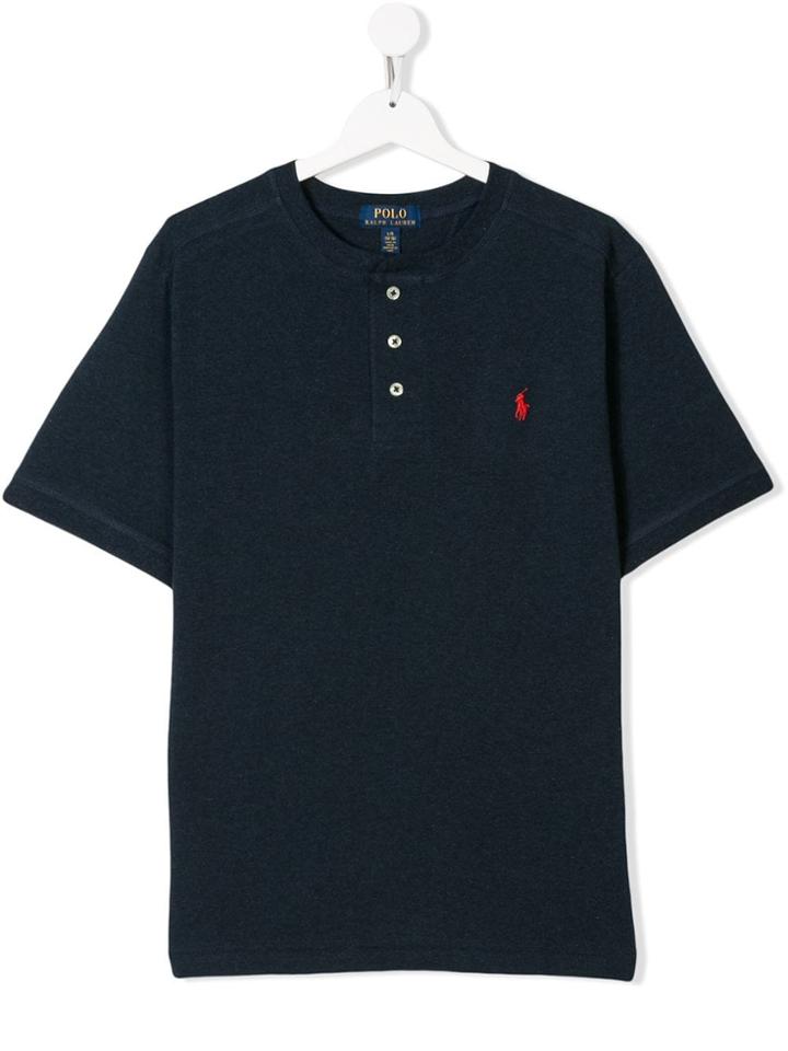 Ralph Lauren Kids Teen Button Placket T-shirt - Blue