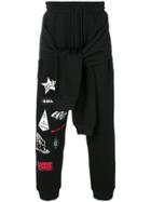 Ex Infinitas Surf Sticker Track Pants With Sleeve Detailing - Black