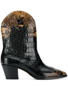 Paris Texas Texano Croco Boots - Black