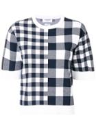 Thom Browne Fun-mix Gingham Jacquard Boxy Tee - Blue