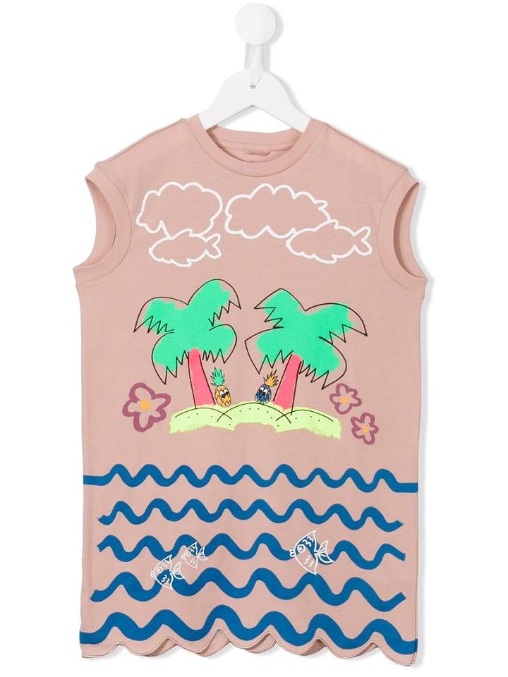 Stella Mccartney Kids Joni Palms Dress, Girl's, Size: 6 Yrs, Pink/purple