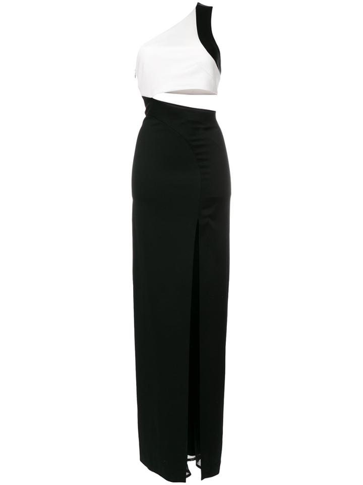 Galvan Asymmetric Cut Away Gown - Black