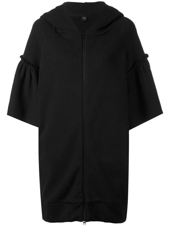 Y's - Flared Sleeve Hoodie - Women - Cotton - 2, Black, Cotton