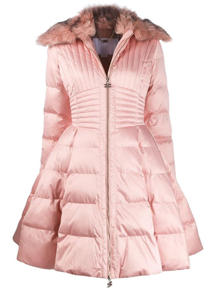 Elisabetta Franchi Fur Collar Padded Parka - Pink