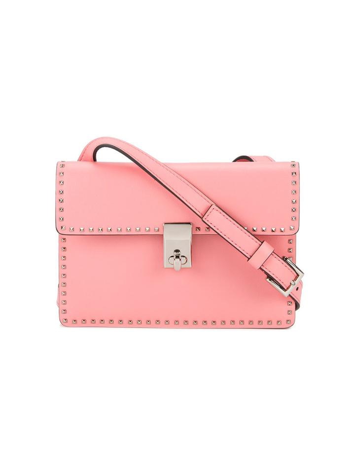 Valentino - Small Stud Stitching Shoulder Bag - Women - Leather - One Size, Pink/purple, Leather