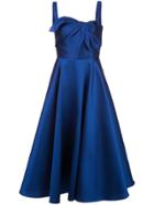 Marchesa Notte Mikado Tea Dress - Blue