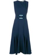 Edeline Lee Belted Flared Dress - Blue