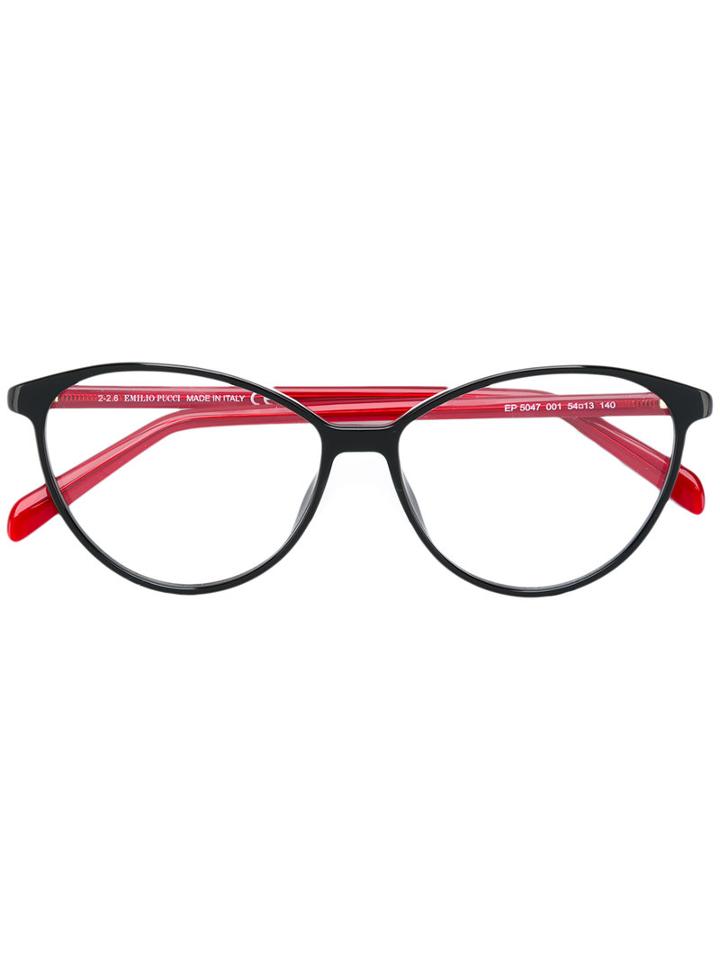 Emilio Pucci - Cateye Glasses - Women - Plastic - 54, Black, Plastic