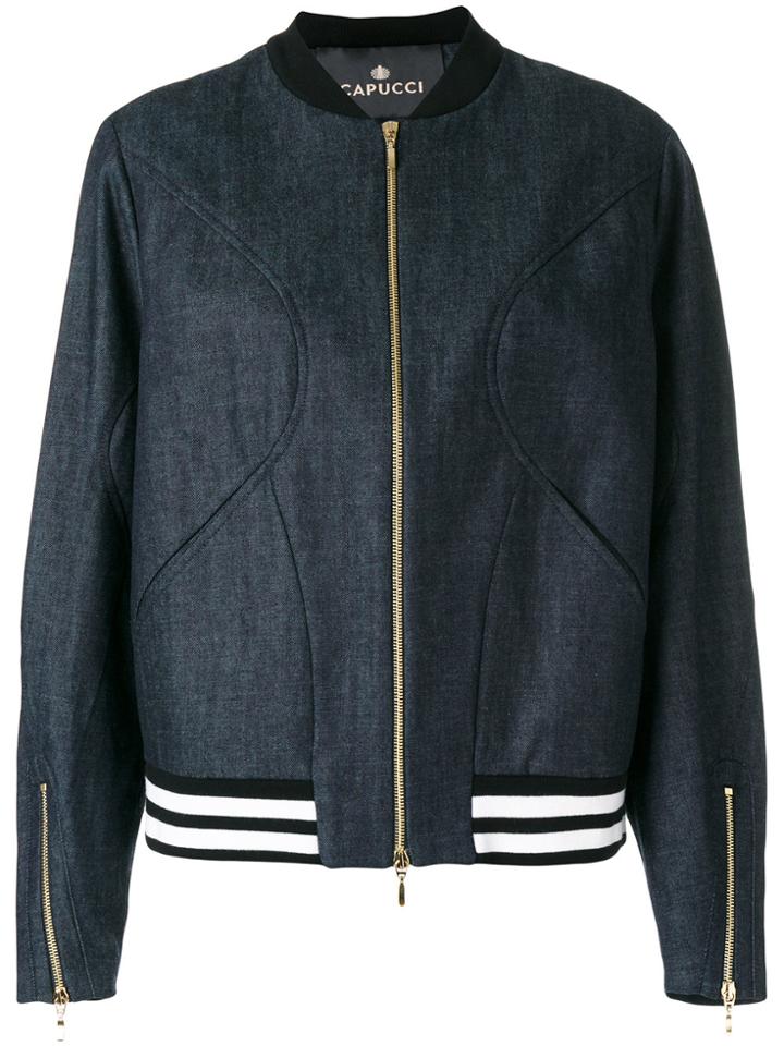 Capucci Denim Bomber Jacket - Blue