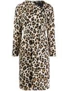 Boutique Moschino Leopard Print Midi Dress - Neutrals
