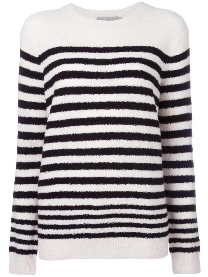 Vince Striped Jumper, Women's, Size: Medium, White, Polyamide/wool
