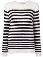 Vince Striped Jumper, Women's, Size: Medium, White, Polyamide/wool