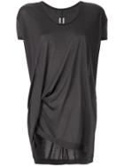 Rick Owens Asymmetric Ruched T-shirt - Grey
