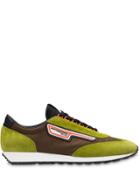Prada Suede And Nylon Sneakers - Green