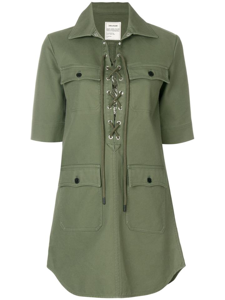 Zadig & Voltaire Record Brodé Dress - Green