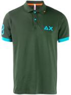 Sun 68 Embroidered Number Polo Shirt - Green