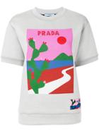 Prada Graphic Scene Print T-shirt - Grey