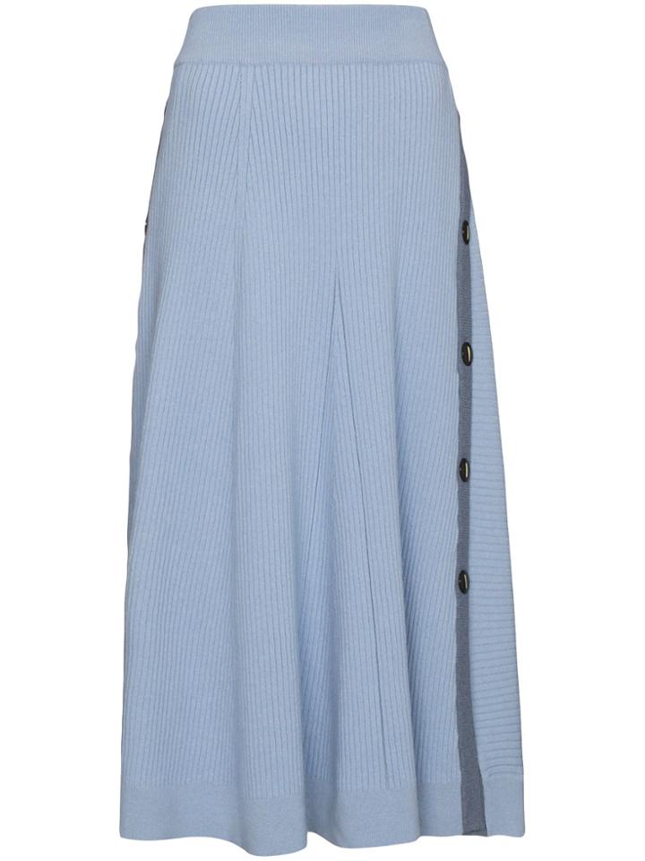 Roksanda Kaori Buttoned Knitted Skirt - Blue