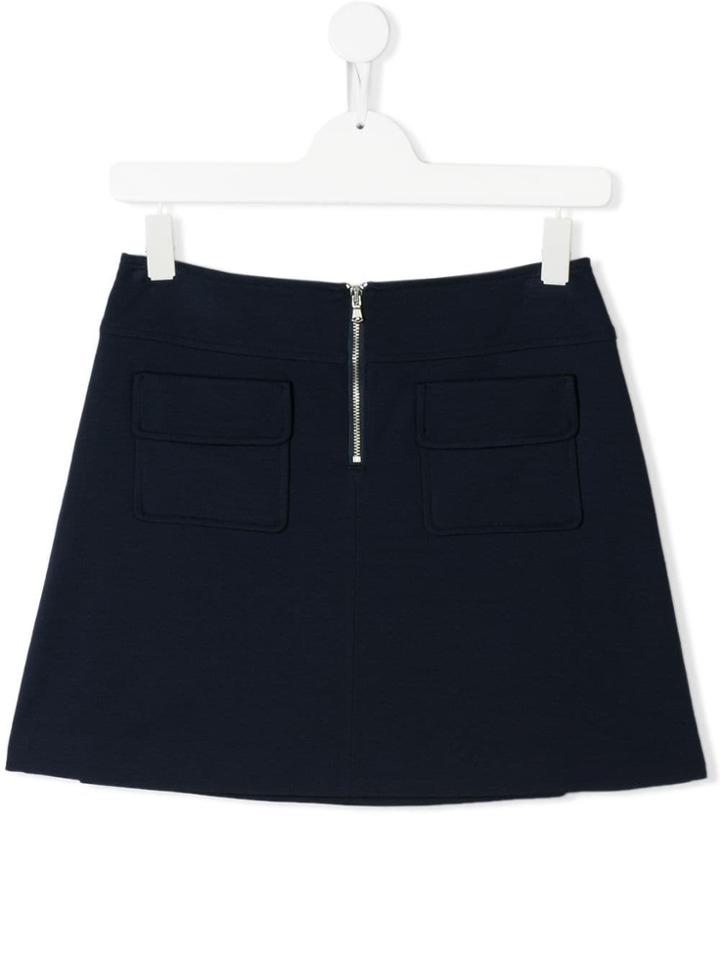 Dondup Kids Teen Zip Detail A-line Skirt - Blue