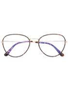 Tom Ford Eyewear Tortoiseshell Thin Frame Glasses - Brown