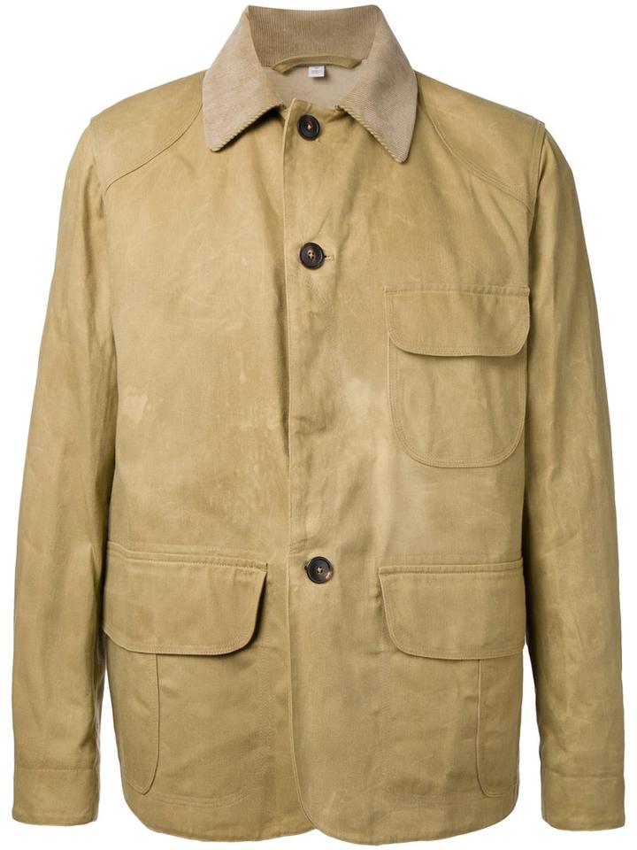 Kent & Curwen Panelled Shirt Jacket, Men's, Size: Large, Brown, Cotton