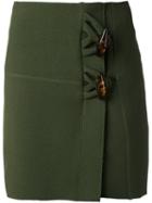 Christopher Esber Dual Knot Resin Mini Skirt, Women's, Size: 8, Green, Polyester/spandex/elastane