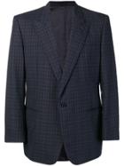 Pierre Cardin Vintage 1990's Checked Blazer - Blue